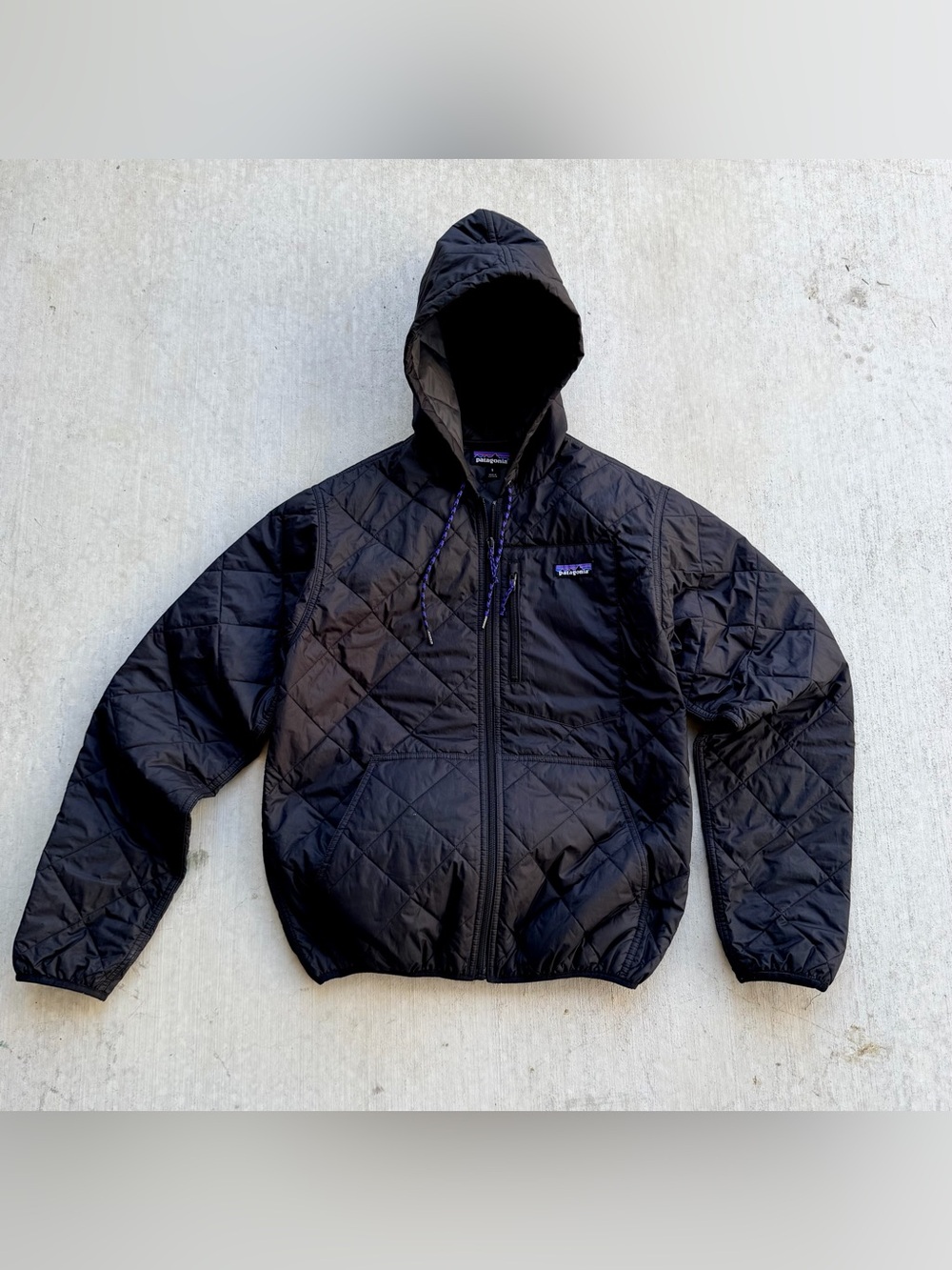 Patagonia Diamond Quilted Bomber Hoodie Jacket Men Size Small Outdoor